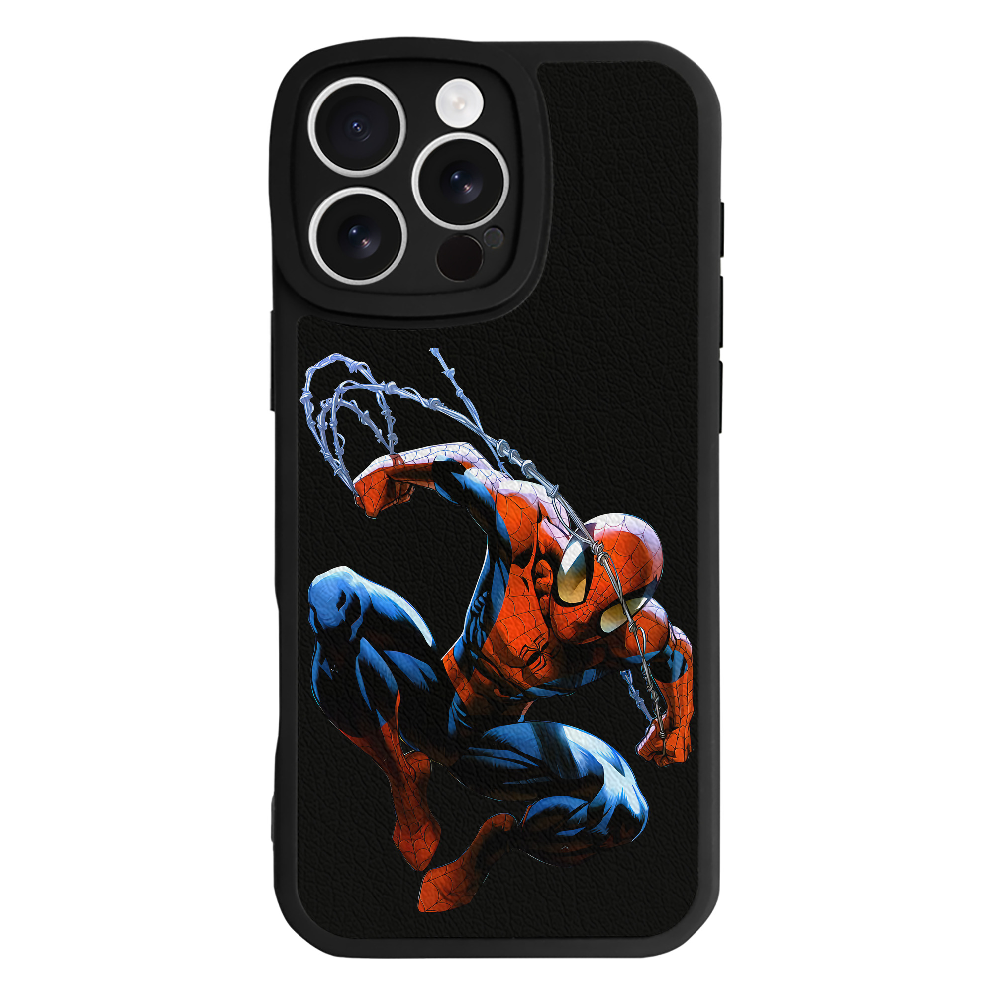 （画像用） Spider Man スパイダーマン 【iPhone 16シリーズ対応】シリコンスマホケース（レザー調） 材質：シリコン